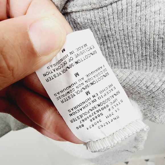 Champion Powerblend C Logo Fleece Crewneck Sweatshirt in Oxford Gray Mens Size M - Picture 6 of 8